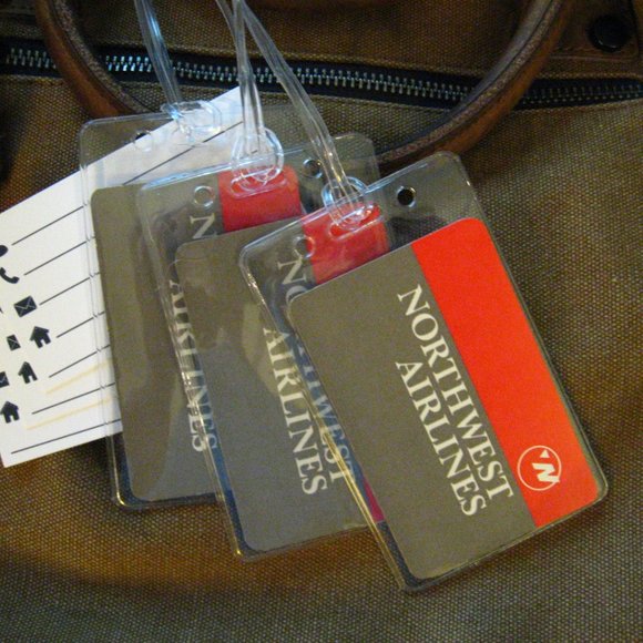 ✈️ Northwest Airlines Vintage Logo Luggage Tags (3) - Picture 2 of 4